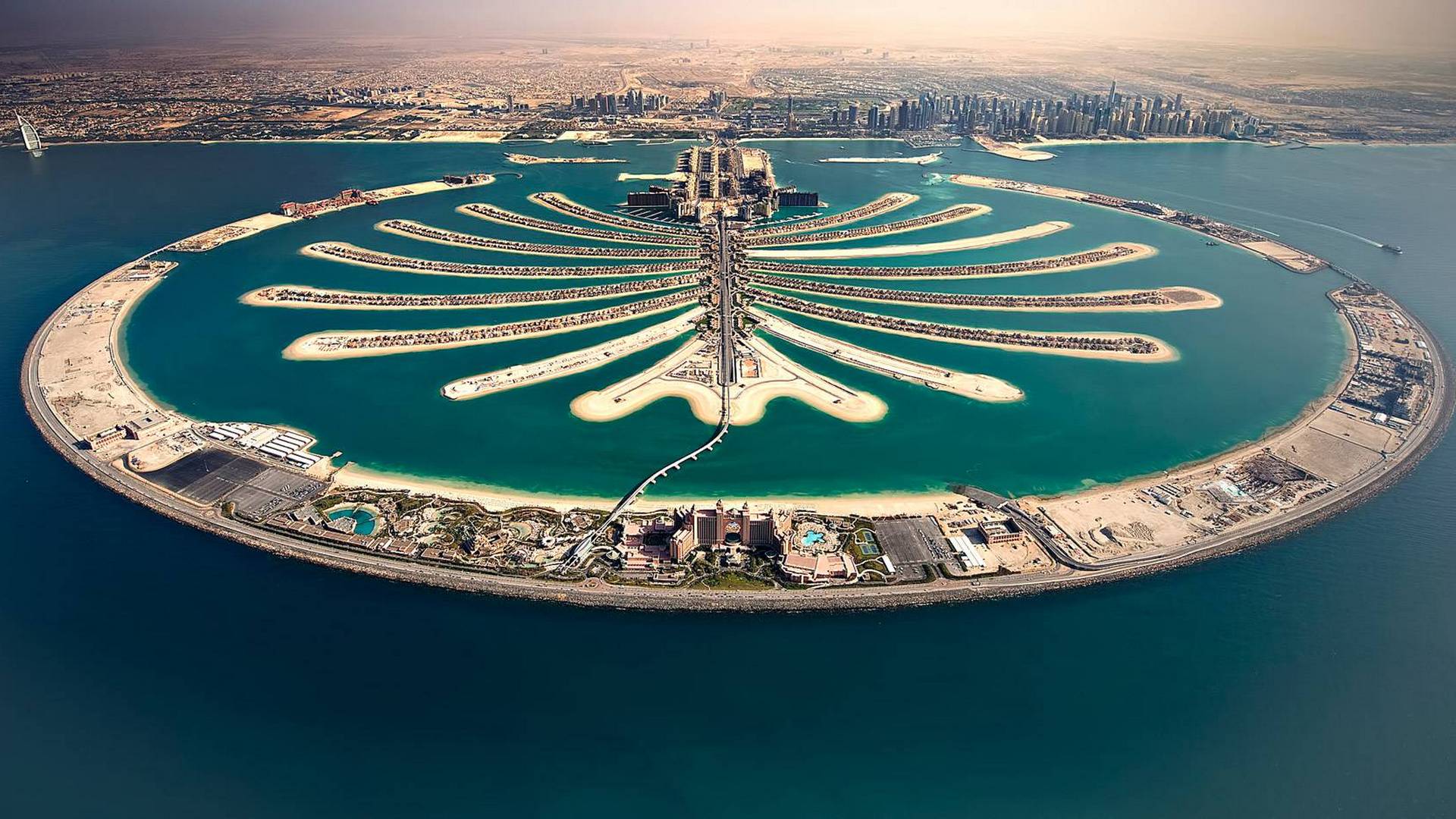 Palm Jumeirah and the Dubai coastline